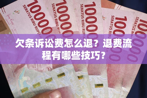 武汉欠条诉讼费怎么退？退费流程有哪些技巧？