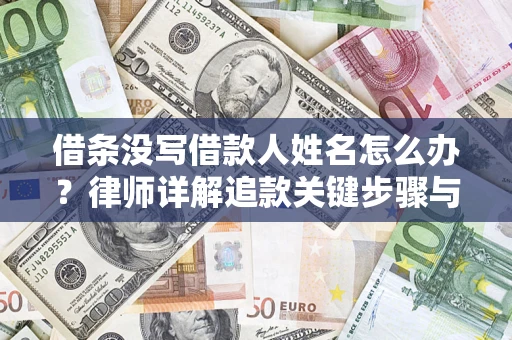 武汉借条没写借款人姓名怎么办？律师详解追款关键步骤与证据链构建