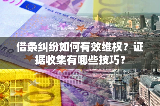 武汉借条纠纷如何有效维权？证据收集有哪些技巧？