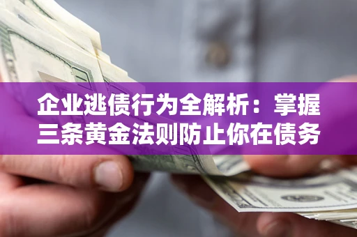 武汉企业逃债行为全解析：掌握三条黄金法则防止你在债务乱局中“踩雷”
